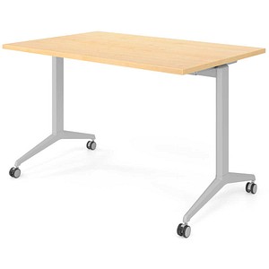 HAMMERBACHER Mehrzwecktisch ahorn rechteckig, T-Fuß-Gestell silber, 120,0 x 80,0 x 75,0 cm