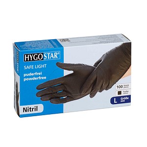 4015544270181 - Einmalhandschuhe Hygostar Safe Light 27018 Lebensmittelecht schwarz Größe L 9 Nitril 4015544270181 27018 100 Stück