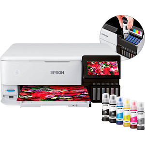 8715946676708 - EcoTank ET-8500 - Multifunktionsdrucker - Farbe - Tintenstrahl - refillable - A4 Letter (Medien) - bis zu 16 Seiten Min (Drucken) - USB LAN USB-Host Wi-Fi(ac) - weiß 8715946676708 - EcoTank ET-8500 - Multifunktionsdrucker - Farbe - Tintenstrahl - refillable - A4 Letter (Medien) - bis zu 16 Seiten Min (Drucken) - USB LAN USB-Host Wi-Fi(ac) - weiß