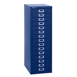 BISLEY MultiDrawer™ L3915 Schubladenschrank oxfordblau 15 Schubladen 27,8 x 38,0 x 85,7 cm