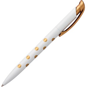 4008110574127 - herlitz Kugelschreiber Pure Glam weiß mit goldenen Punkten Schreibfarbe blau 1 St 4008110574127 - herlitz Kugelschreiber Pure Glam weiß mit goldenen Punkten Schreibfarbe blau 1 St