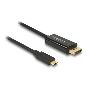 DeLOCK USB C/DisplayPort Kabel 4K 60Hz 1,0 m schwarz
