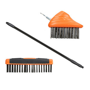 4052025260132 - Relaxdays - Fugenbürste Set mit Teleskop-Stiel Carbon-Stahl Borsten Fugenkratzer & Schrubber Unkraut 80-140cm schwarz