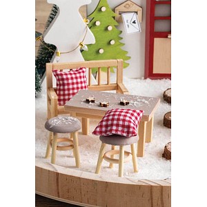 4006166937309 - Dekoartikel natur Mini Tisch mit 2 Hockern