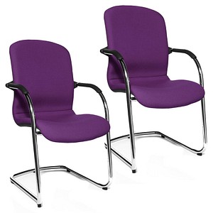 4014296031132 - OPEN CHAIR - der Design-Besucherstuhl Freischwinger gepolstert VE 2 Stk violett 4014296031132 - OPEN CHAIR - der Design-Besucherstuhl Freischwinger gepolstert VE 2 Stk violett