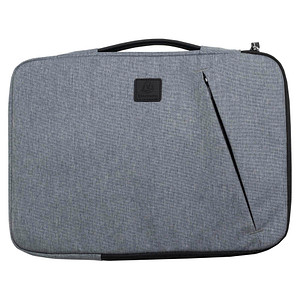 3130630171249 - Laptophülle Business für Laptops 13-14 gepolstert Griff & Reißverschlussfach B 370 x T 25 x H 280 mm Post-Consumer-Polyester grau