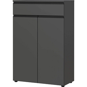 4005949404106 - Aktenschrank Aalborg 1 Schublade 2 Türen 2 Fachböden Möbelgleiter melaminharzbeschichtet B 810 x T 400 x H 1200 mm graphit