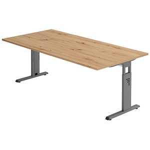 4032062192870 - OS 2E höhenverstellbarer Schreibtisch asteiche rechteckig C-Fuß-Gestell grau 2000 x 1000 cm 4032062192870 - OS 2E höhenverstellbarer Schreibtisch asteiche rechteckig C-Fuß-Gestell grau 2000 x 1000 cm