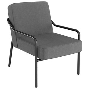 3660141964127 - Sessel meet® by Paperflow MEDSO Klassik M gepolstert Sitzfläche austauschbar B 580 x T 743 x H 736 mm Stoff und Stahl anthrazit mattschwarz