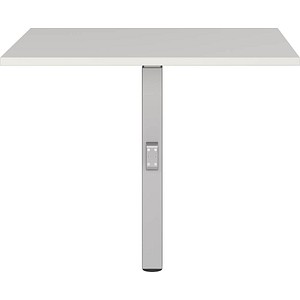 4005949792036 - Eckverbindungsplatte GERMANIA Agenda silber (lichtgrau silber) B80cm H91cm T80cm Metall Spanplatte Ansatztischplatten mit Stützfuß aus Metall