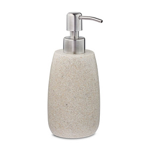 4052025908645 - Seifenspender 300 ml nachfüllbar Bad Küche Flüssigseifenspender rund Polyresin Edelstahlpumpe sand - Relaxdays 4052025908645 - Seifenspender 300 ml nachfüllbar Bad Küche Flüssigseifenspender rund Polyresin Edelstahlpumpe sand - Relaxdays