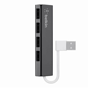 Belkin Belkin USB 2.0 HUB, 1:4, SLIM, Passiv, Schwarz