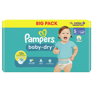 8700216334914 - Pampers® Windeln baby-dry™ BIG PACK Größe Gr5+ (12-17 kg) für Babys und Kleinkinder (4-18 Monate) 56 St