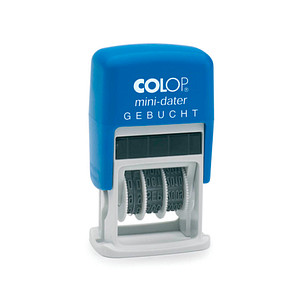 9004362302209 - Text- und Datumsstempel mini dater S160 L3 mit Text GEBUCHT + Datum Kunststoff Schrifthöhe 4mm 9004362302209 Colop 9004362302209 - Text- und Datumsstempel mini dater S160 L3 mit Text GEBUCHT + Datum Kunststoff Schrifthöhe 4mm 9004362302209 Colop
