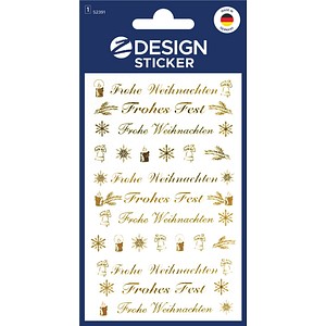 4004182523919 - 10 x Sticker Weihnachten Folie 2 Bogen Motiv Frohes Fest