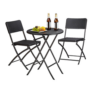4052025970420 - relaxdays Sitzgruppe schwarz Kunststoff Metall 3-teilig 4052025970420 - relaxdays Sitzgruppe schwarz Kunststoff Metall 3-teilig