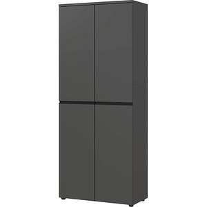 4005949404205 - Aktenschrank Aalborg 2 Türen 4 Fachböden Möbelgleiter Spanplatte melaminharzbeschichtet B 810 x T 400 x H 1970 mm graphit