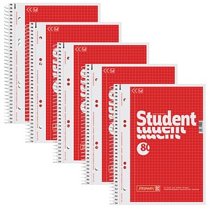 5 BRUNNEN Collegeblöcke Student DIN A5 kariert 5 BRUNNEN Collegeblöcke Student DIN A5 kariert