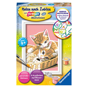 4005556296866 - Malen nach Zahlen - Jeder kann malen (Mal-Sets) Bildgröße 85 x 12 cm Ravensburger Malen nach Zahlen 29686 - Katzenbabys - Kinder ab 9 Jahren