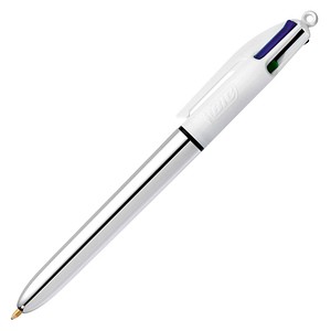 3086123310384 - BIC 4-Farben-Kugelschreiber 4 Colours Shine metallic-silber Schreibfarbe blau schwarz rot grün 1 St