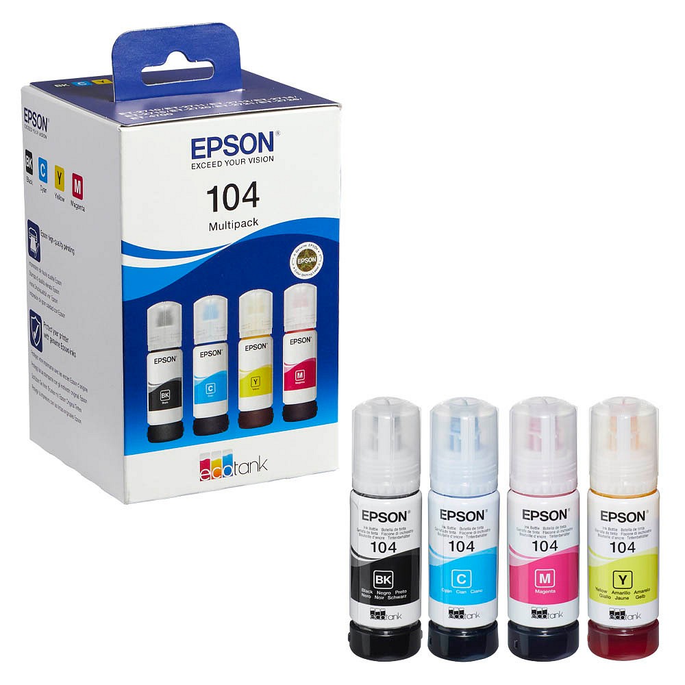 Epson 104t00p64 Schwarz Cyan Magenta Gelb Tintenflaschen 4er Set Office Discount 7994