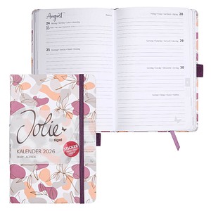 4004360774645 - Buchkalender J6359 violett rosa weiß 2 Seiten   1 Woche  4004360774645 Sigel