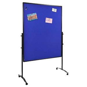 8713797091176 - PREMIUM PLUS Filz Pinnwand Magnetisch Freistehend 126 (B) x 58 (T) x 196 (H) cm Aluminium Blau
