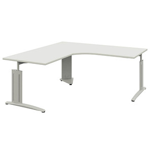 4059484230362 - röhr Techno höhenverstellbarer Schreibtisch weiß L-Form C-Fuß-Gestell silber 1800 x 800 1000 cm 4059484230362 - röhr Techno höhenverstellbarer Schreibtisch weiß L-Form C-Fuß-Gestell silber 1800 x 800 1000 cm