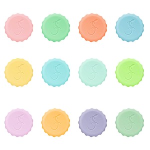 4019889130872 - Silikon-Kronkorken Pastell bunt 12 St