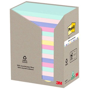 4054596929722 - Haftnotizen 655-1RPT Recycling Notes Tower Pastell Rainbow je 4 x mint rosa je 3 x hellblau flamingopink 2 x gelb 405459692972 16 Stück