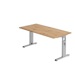 4032062187746 - Schreibtisch O-Serie VOS16 R S manuell höhenverstellbar 65-85cm (H) 160x80cm (BxT) rechteckig asteiche silber 40320621877 4032062187746 - Schreibtisch O-Serie VOS16 R S manuell höhenverstellbar 65-85cm (H) 160x80cm (BxT) rechteckig asteiche silber 40320621877