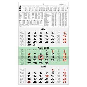 4069095001657 - Wandkalender 956-0700 956 297x485cm (BxH) 2026 4069095001657 Zettler