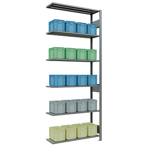 4004514279804 - Schulte Lagertechnik Fachbodenregal-Stecksystem MULTIplus 150 Anbauregal Längenriegel 2500x1000x300 mm 6 Böden verzinkt