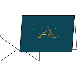 4004360795480 - 10 SIGEL Weihnachtskarten Christmas Tree petrol DIN A6 4004360795480 Sigel