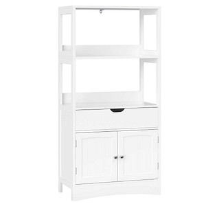 6955880334254 - Vasagle Badschrank vielseitig einsetzbares Badregal mit 4 Etagen Badezimmerschrank aus Holz weiß 60 x 122 x 325 cm (b x h x t) BBC64WT von 6955880334254 - Vasagle Badschrank vielseitig einsetzbares Badregal mit 4 Etagen Badezimmerschrank aus Holz weiß 60 x 122 x 325 cm (b x h x t) BBC64WT von
