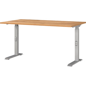 4005949791855 - Schreibtisch DOWNEY 7904-641 manuell höhenverstellbar 140x80cm (BxT) rechteckig navarra-eiche Silber 4005949791855 GERMAN 4005949791855 - Schreibtisch DOWNEY 7904-641 manuell höhenverstellbar 140x80cm (BxT) rechteckig navarra-eiche Silber 4005949791855 GERMAN