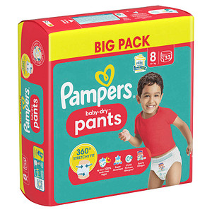 Pampers® Windeln baby-dry™ BIG PACK  Größe Gr.8 (19+ kg) für Kids und Teens (4-12 Jahre), 33 St.