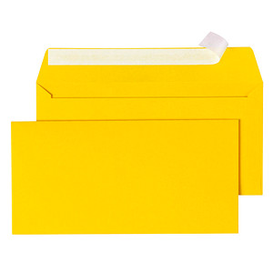 tecno Briefumschläge colors DIN lang+ ohne Fenster intensivgelb haftklebend 25 St.