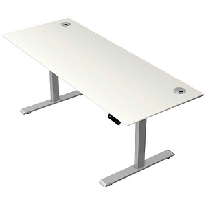 Kerkmann Move 2 Plus elektrisch höhenverstellbarer Schreibtisch weiß rechteckig, T-Fuß-Gestell silber 200,0 x 80,0 cm