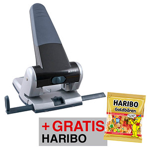 AKTION: LEITZ Registraturlocher 5180 schwarz + GRATIS HARIBO GOLDBÄREN, 175 g