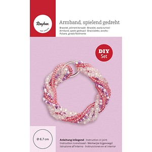 4006166409684 - Schmuck-Basteln-Set Armband gedreht rosa weiß