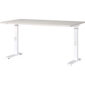 4005949791862 - Schreibtisch DOWNEY 7904-642 manuell höhenverstellbar 68-91cm (H) 140x80cm (BxT) rechteckig lichtgrau weiß 4005949791862 4005949791862 - Schreibtisch DOWNEY 7904-642 manuell höhenverstellbar 68-91cm (H) 140x80cm (BxT) rechteckig lichtgrau weiß 4005949791862