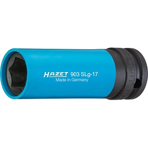 4000896045822 - Kraftschraubersteckschlüsseleinsatz 903SLG-17 1 2 ″ 6-Kant mit KuHülse Schlüsselweite 17 mm Länge 85 mm - Hazet