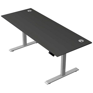 Kerkmann Move 2 Plus elektrisch höhenverstellbarer Schreibtisch anthrazit rechteckig, T-Fuß-Gestell silber 200,0 x 80,0 cm