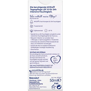 4005900935465 - NIVEA Beruhigende Tagespflege LSF15 Tagescreme mit milder Formel für sensible Haut 50 ml - Tube