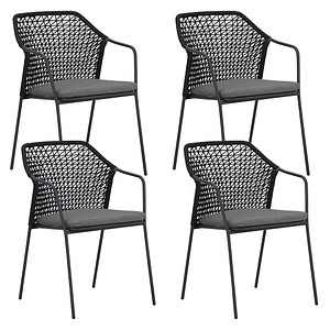 6096735346357 - BEST Gartenstühle mit Armlehnen Burano anthrazit Metall 4 St