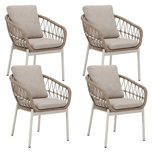 6096735348313 - BEST Gartenstuhl mit Armlehnen Ives sand Metall 1 St