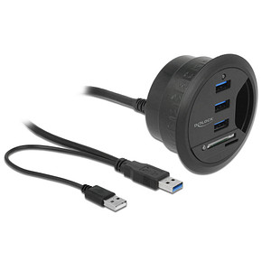 DeLOCK USB-Hub 3-fach schwarz