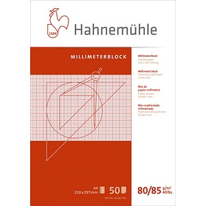 4011367625610 - Millimeterpapier A4 rot opak 80 85g 1mm-Teilung 50 Blatt 4011367625610 Hahnemühle