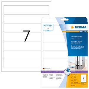4008705048255 - selbstklebende Rückenschilder INKJET 4825 weiß schmal kurz 38x192mm (BxH) selbstklebend 4008705048255 25 Blatt 4008705048255 - selbstklebende Rückenschilder INKJET 4825 weiß schmal kurz 38x192mm (BxH) selbstklebend 4008705048255 25 Blatt